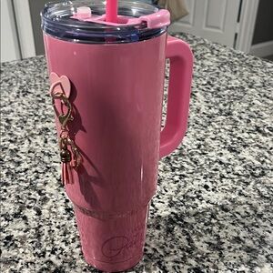 Paris Hilton Pink Tumbler with Keychain